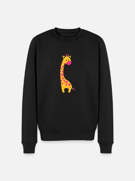 cute giraffe - Männer Premium Bio Pullover - Schwarz