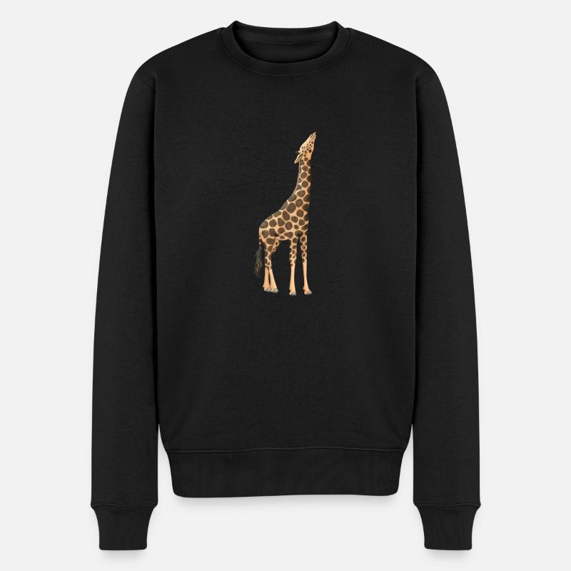 Giraffe - Männer Premium Bio Pullover - Schwarz