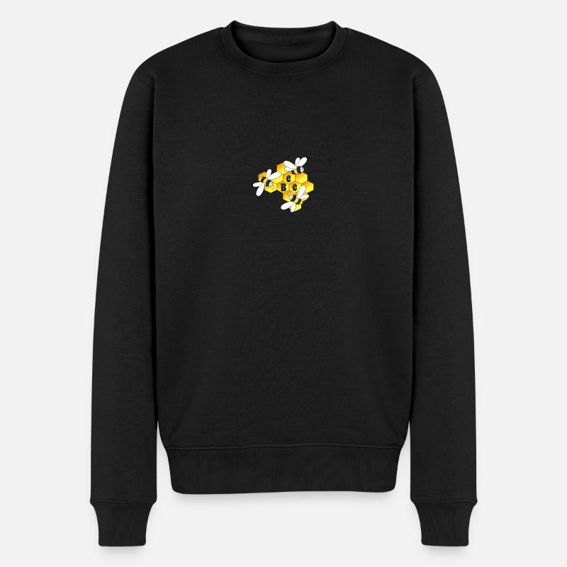 Honig, Bee, Bienen - Männer Premium Bio Pullover - Schwarz
