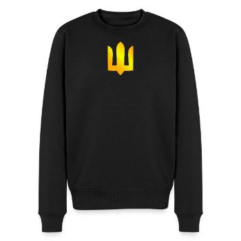 Trident Ukraine ukrainisch Dreizack - Männer Premium Bio Pullover - Schwarz - Vorne - Nico (187cm)