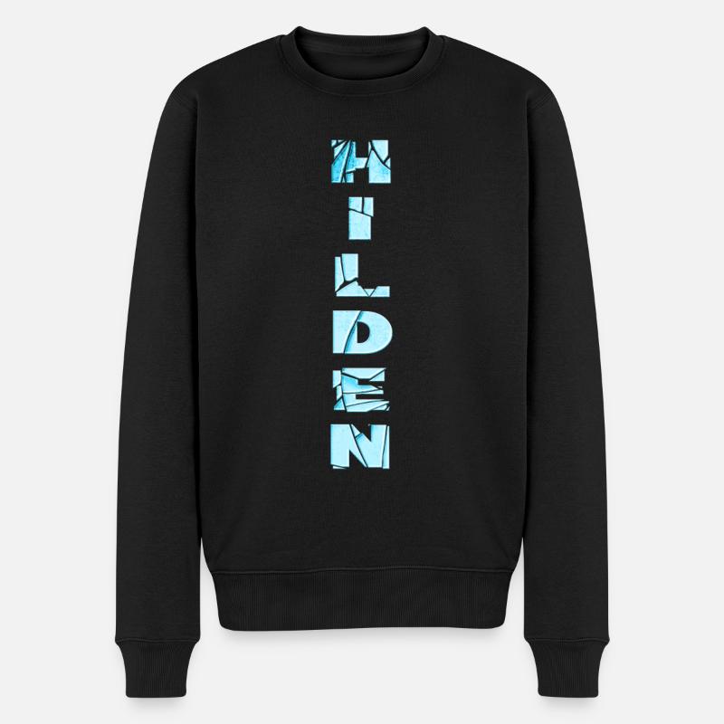 Hilden Deutschland Stadt Schrift Skyline Heimat - Männer Premium Bio Pullover - Schwarz