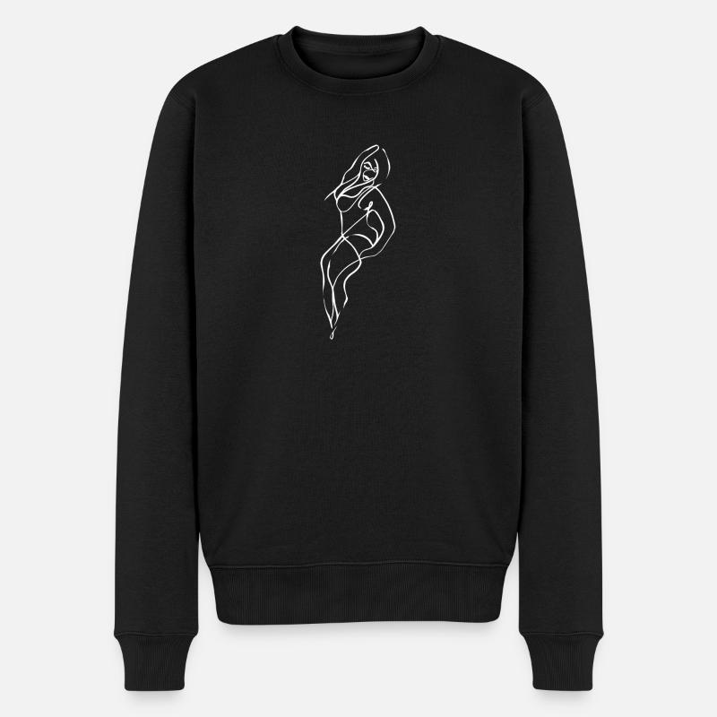Körper - Männer Premium Bio Pullover - Schwarz