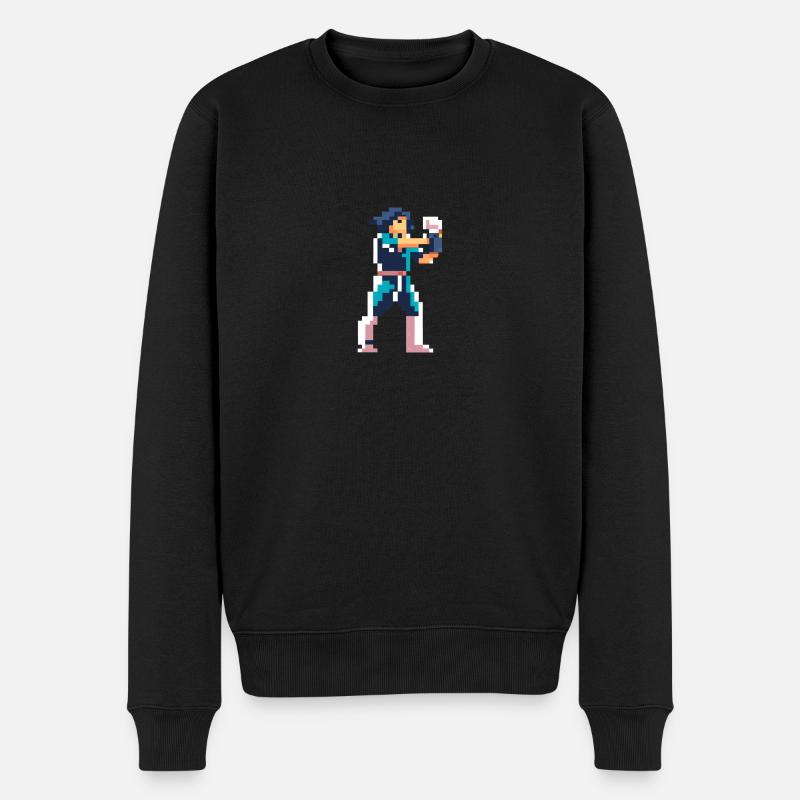 PixelArt, Combattant - Pull Premium bio Homme - noir