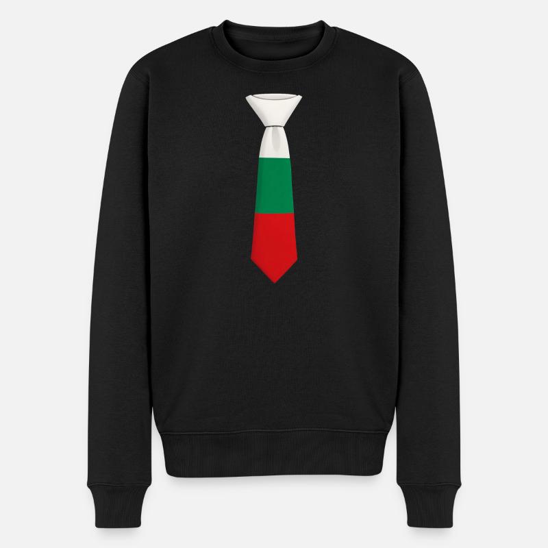 Bulgaria Tie – Flaggendesign - Männer Premium Bio Pullover - Schwarz