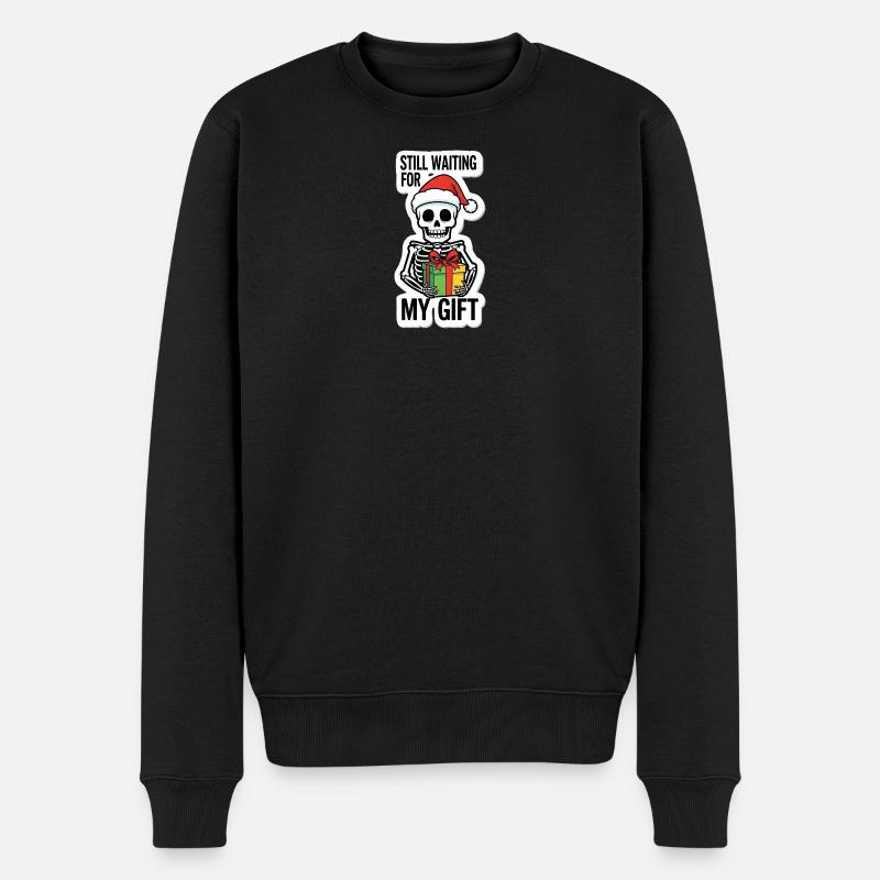 Skelett-Weihnachtsmann Geschenk Warte - Männer Premium Bio Pullover - Schwarz