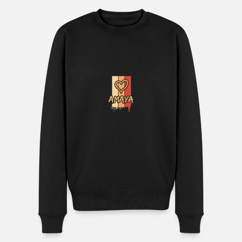 Amaya Amaya - Männer Premium Bio Pullover - Schwarz