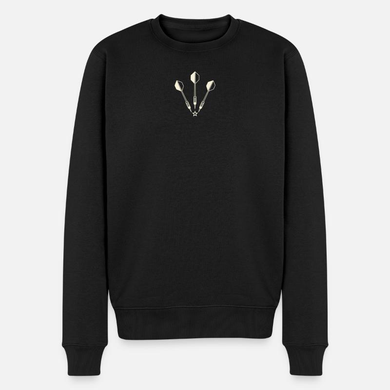Dartpfeile und Stern  - Männer Premium Bio Pullover - Schwarz