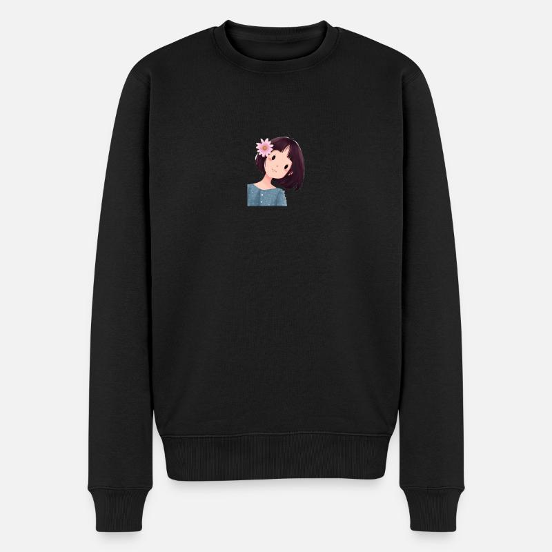 Nettes kleines Mädchen - Männer Premium Bio Pullover - Schwarz