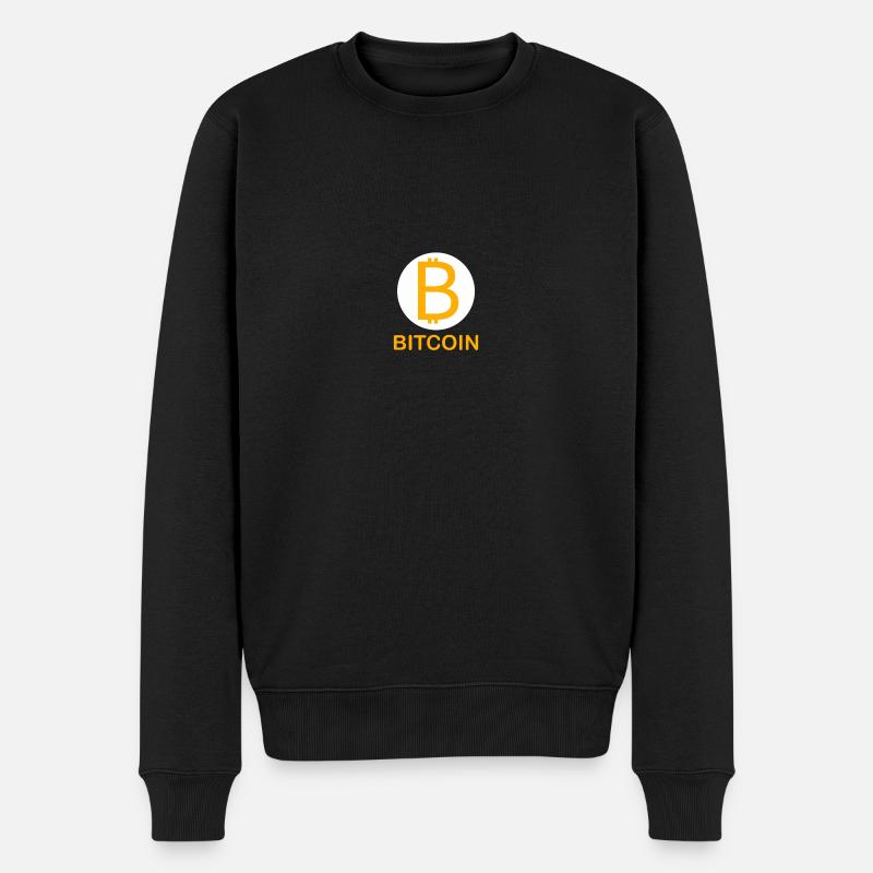 BTC-Bitcoin Logo - Männer Premium Bio Pullover - Schwarz