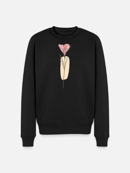 Flower - Men's Premium Organic Jumper - black