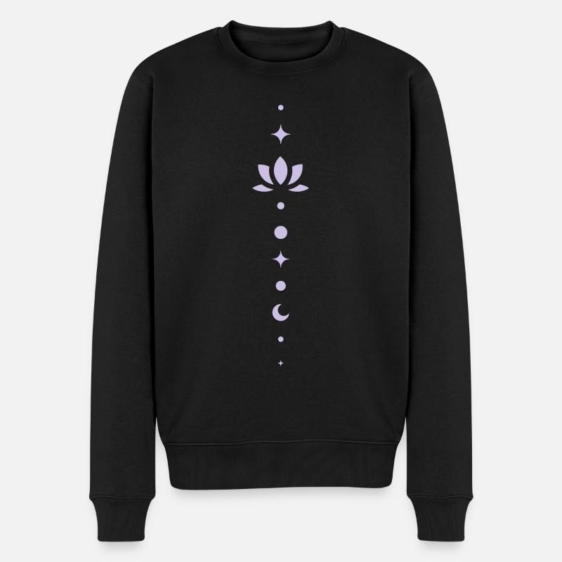 Ornement de fleurs de lotus - Pull Premium bio Homme - noir