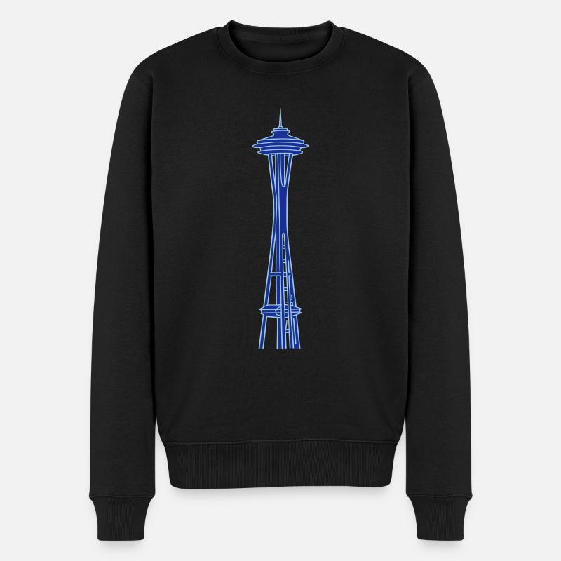 Space Needle in Seattle 2 - Men's Premium Organic Jumper - black