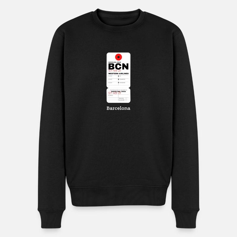 Barcelona - Männer Premium Bio Pullover - Schwarz