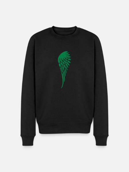 fluegel_links - Männer Premium Bio Pullover - Schwarz
