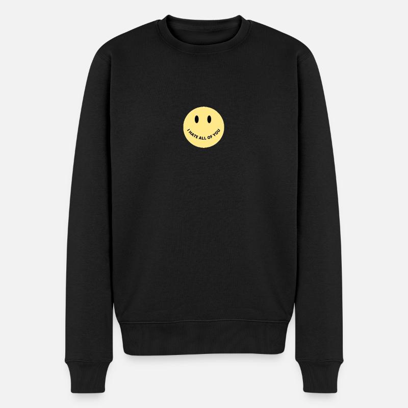I hate all of you - Männer Premium Bio Pullover - Schwarz