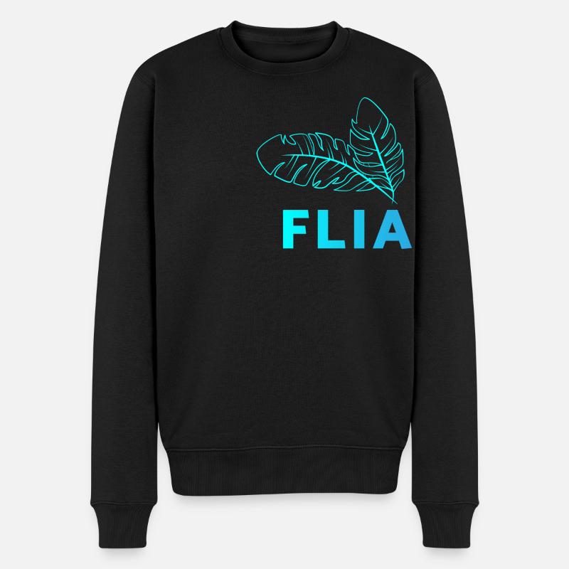 Flia - Logo Blau - Männer Premium Bio Pullover - Schwarz
