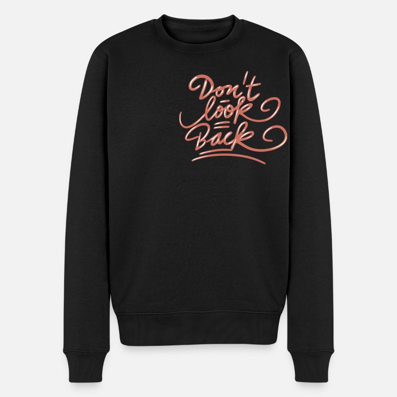 Dont Look Back - Männer Premium Bio Pullover - Schwarz