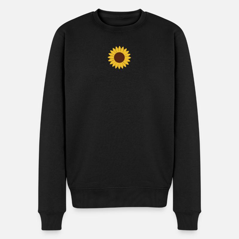 Sonnenblume - Männer Premium Bio Pullover - Schwarz