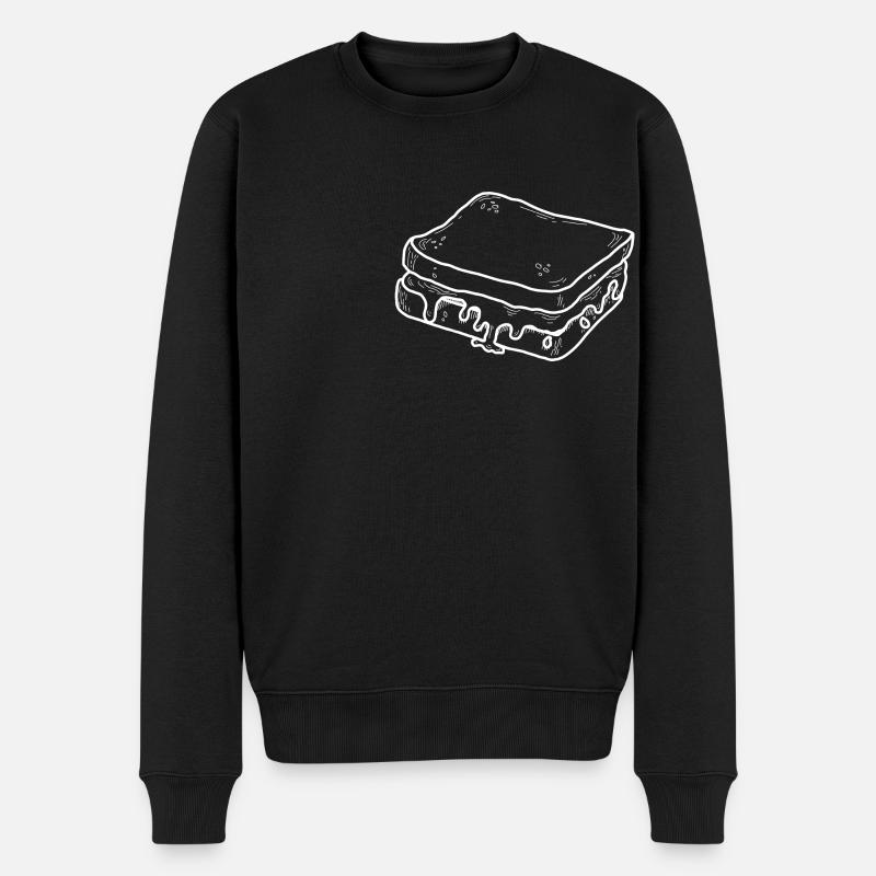 Käsetoast - Männer Premium Bio Pullover - Schwarz