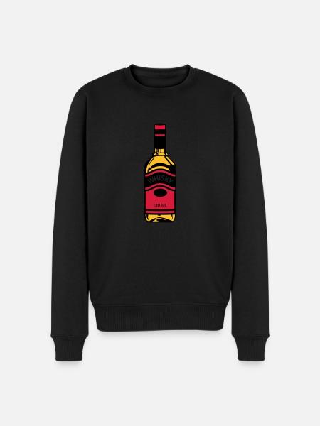 Whisky-Flasche - Männer Premium Bio Pullover - Schwarz