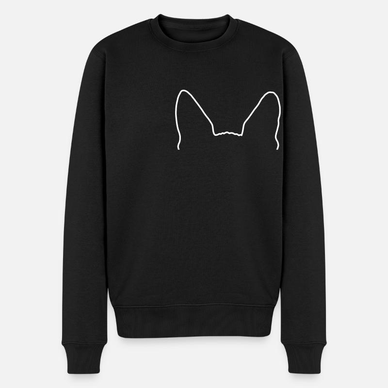 Sphynx Ohren - Männer Premium Bio Pullover - Schwarz
