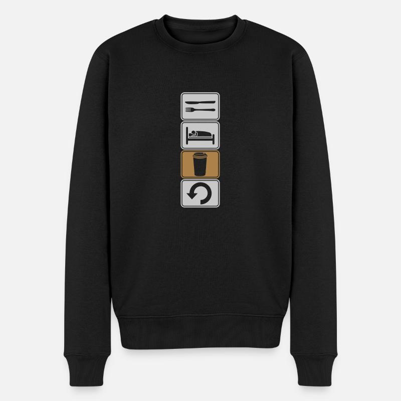 café manger dormir répéter - Pull Premium bio Homme - noir