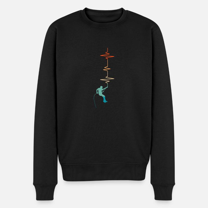 Heartbeat Climbing - Geschenkidee - Männer Premium Bio Pullover - Schwarz