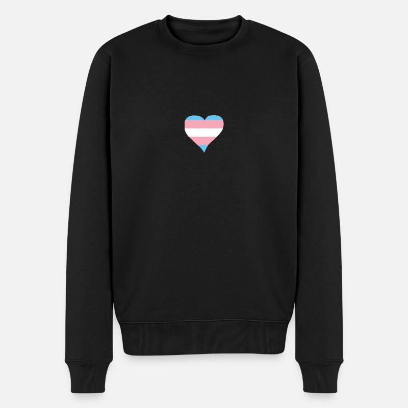 Trans Herz - Männer Premium Bio Pullover - Schwarz