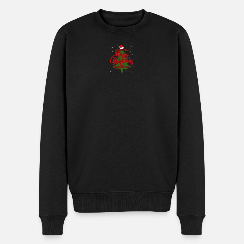 Froher Weihnachtsbaum Jubel - Männer Premium Bio Pullover - Schwarz
