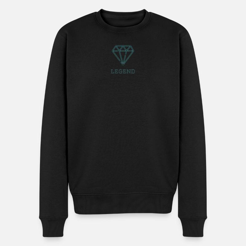 LEGEND – Diamond Design - Männer Premium Bio Pullover - Schwarz