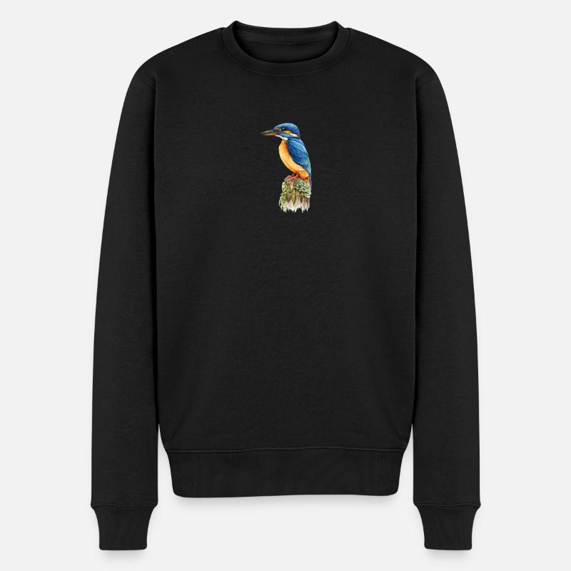 Eisvogel - Männer Premium Bio Pullover - Schwarz