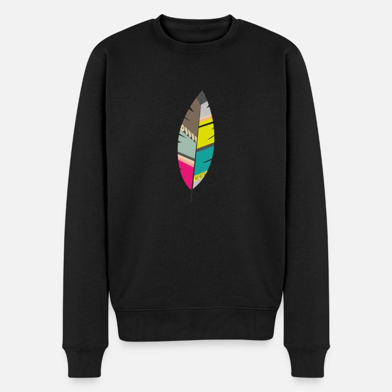 Papagei feder - Männer Premium Bio Pullover - Schwarz