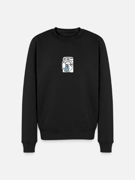 Waschmaschine - Männer Premium Bio Pullover - Schwarz