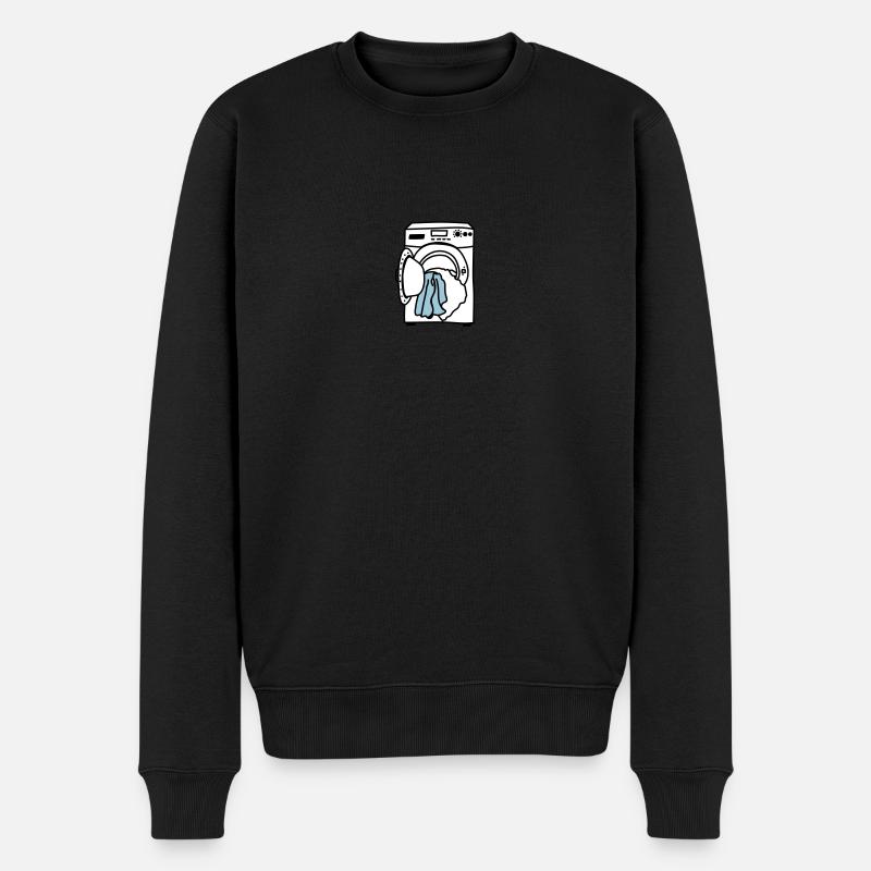 Waschmaschine - Männer Premium Bio Pullover - Schwarz