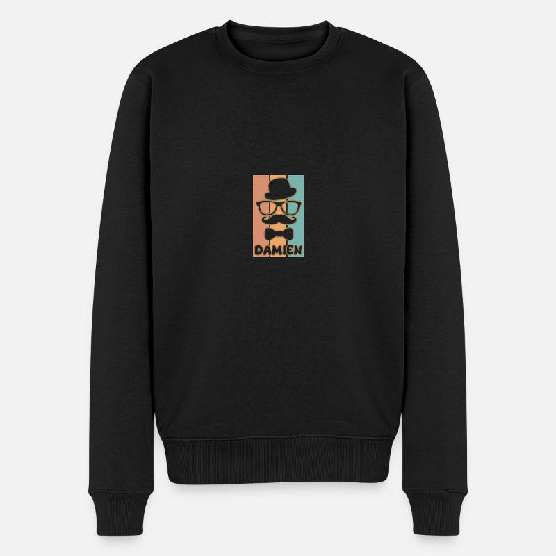 Vorname Damien - Männer Premium Bio Pullover - Schwarz