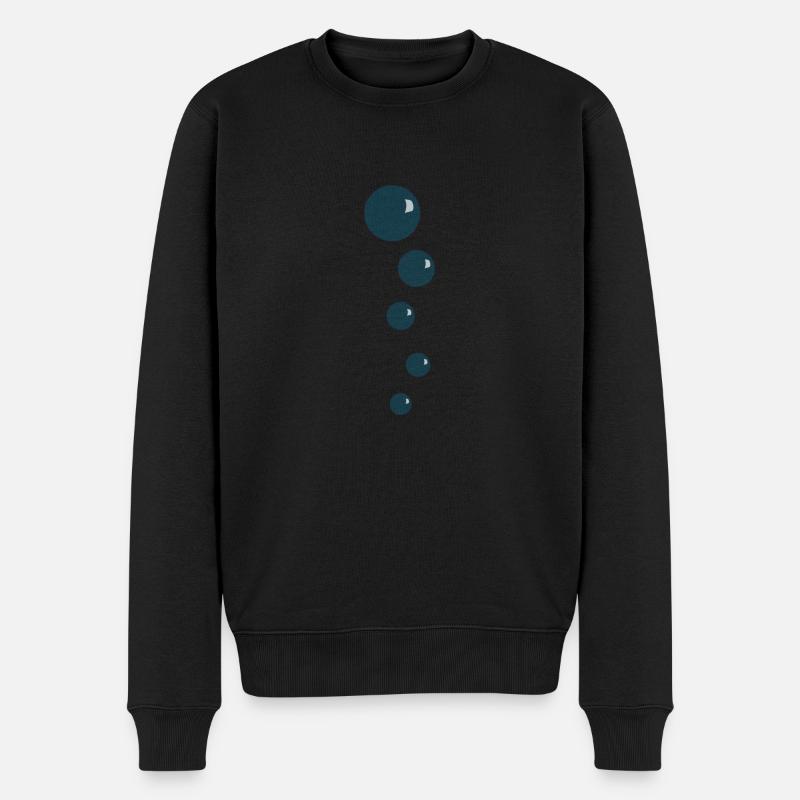 Bubbles perles d’eau - Pull Premium bio Homme - noir