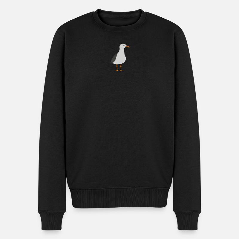 Möwe - Männer Premium Bio Pullover - Schwarz
