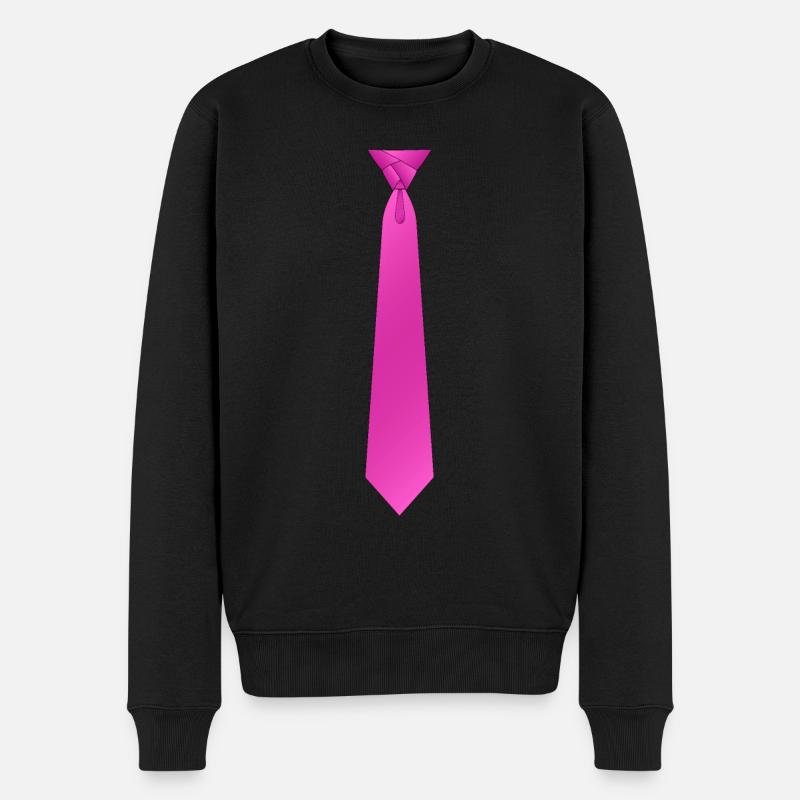 Eldregde pink Tie Necktie Neckie Krawatte - Männer Premium Bio Pullover - Schwarz
