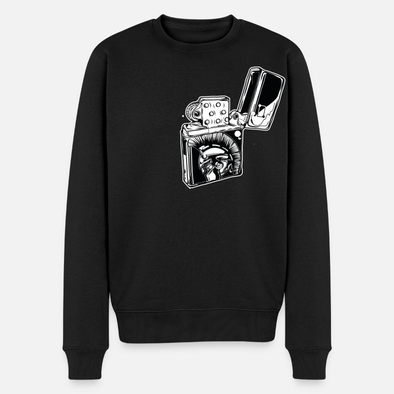 SHARP // Trojan // Feuerzeug - Männer Premium Bio Pullover - Schwarz