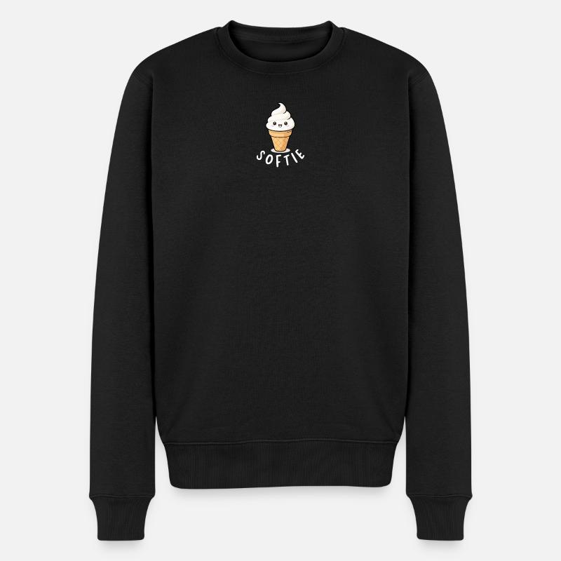 Softie Softeis Liebe Minimal Statement - Men's Premium Organic Jumper - black