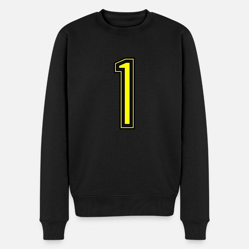 1 - Männer Premium Bio Pullover - Schwarz
