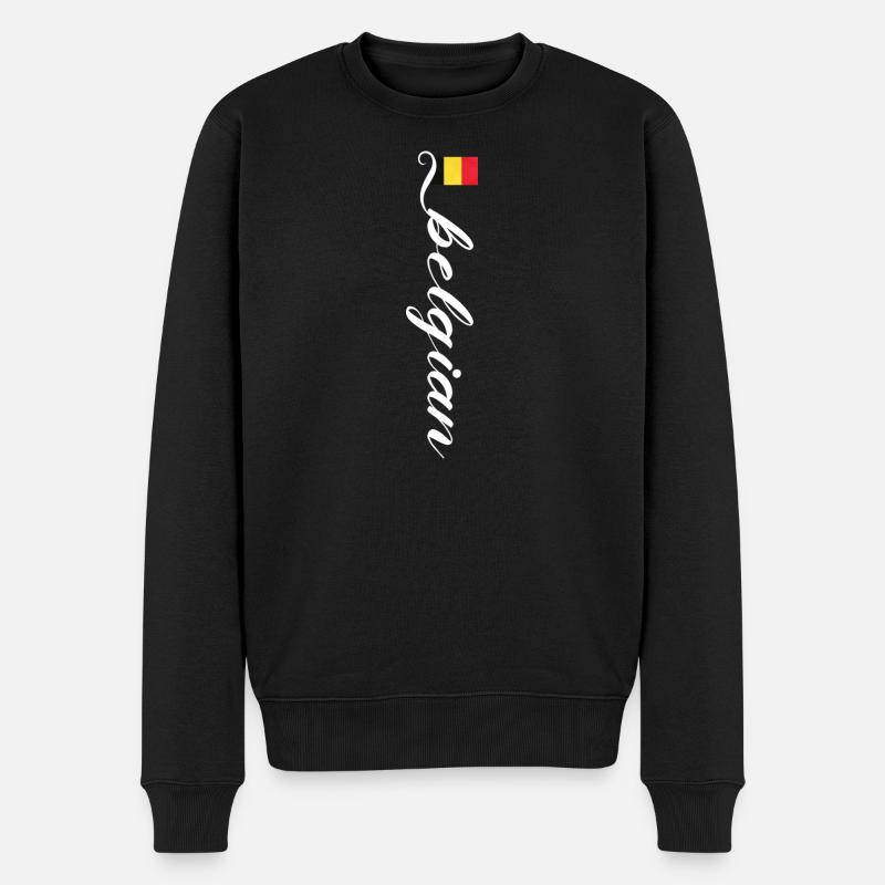 Belgien - Männer Premium Bio Pullover - Schwarz