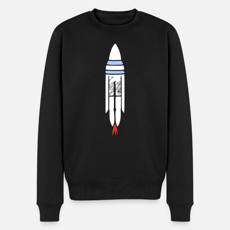 Raumfahrzeug Rakete Weltraum Weltraumflug Vektor - Männer Premium Bio Pullover - Schwarz