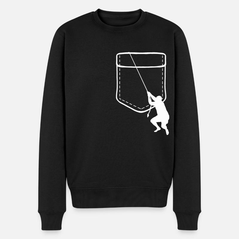 Sprung ins Wasser - Männer Premium Bio Pullover - Schwarz