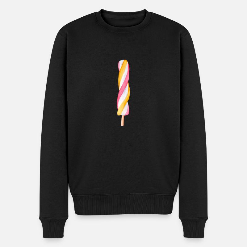 Mehrfarbige Eiscreme - Männer Premium Bio Pullover - Schwarz