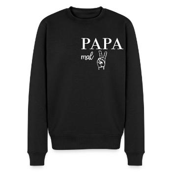 PAPA mal Zwei - Männer Premium Bio Pullover - Schwarz - Vorne - Nico (187cm)