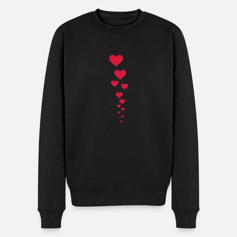 hearts - Männer Premium Bio Pullover - Schwarz