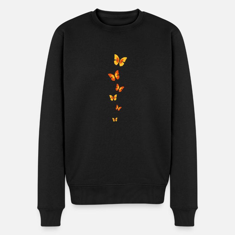 schmetterlinge - Männer Premium Bio Pullover - Schwarz