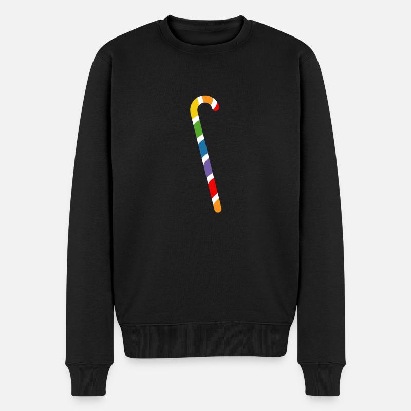 Regenbogen Zuckerstange LGBT lgbtqi queer - Männer Premium Bio Pullover - Schwarz