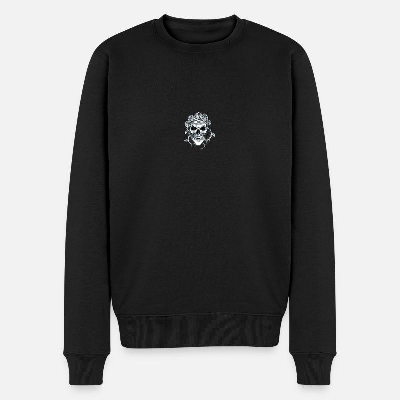 Totenkopf - Männer Premium Bio Pullover - Schwarz